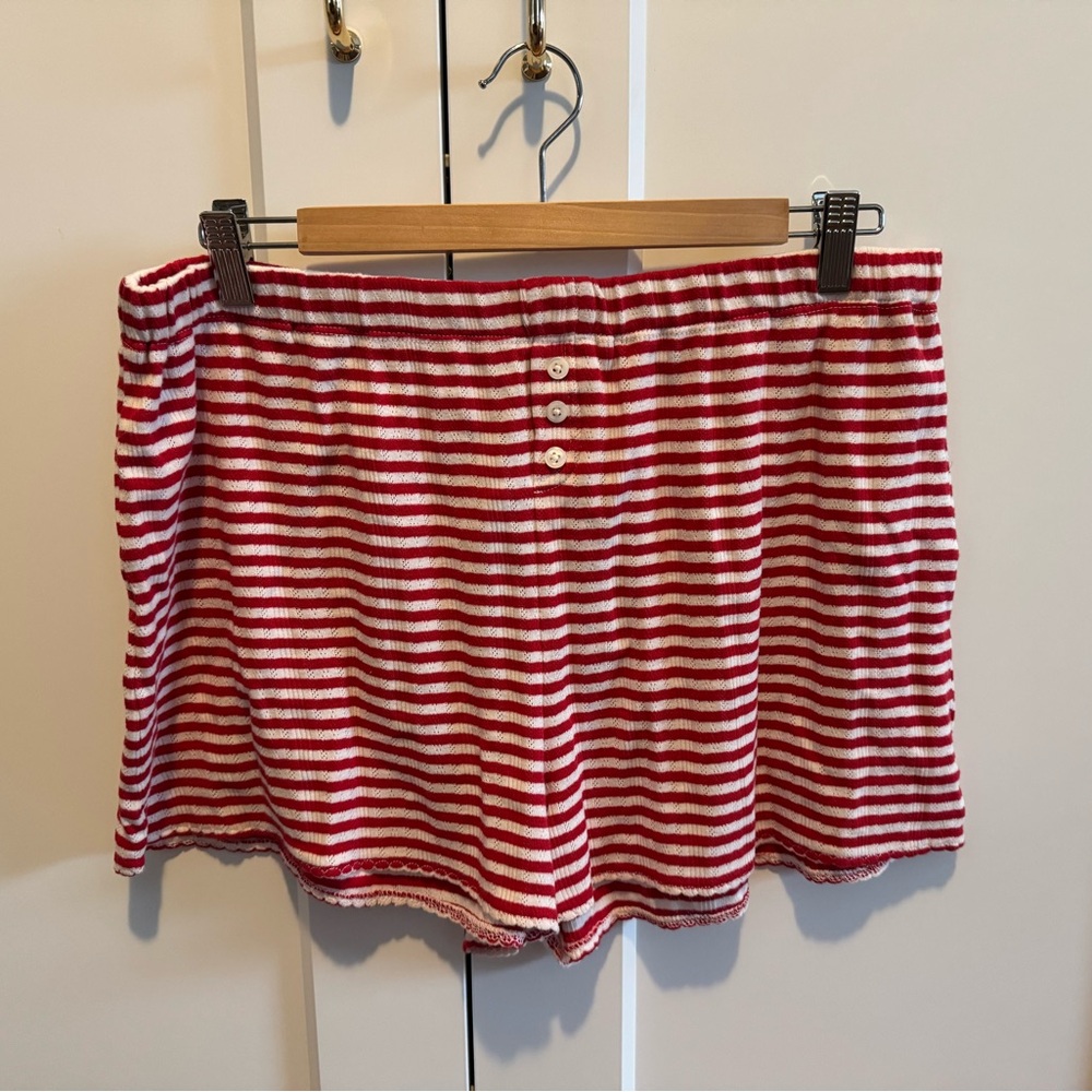 J.Crew Striped Pointelle Shorts | Size Large